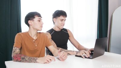 Dude, Technically The Chatbot Wants Us To BOTH Jerk Off! - Angel Elias & Dante Snoww - gay porn