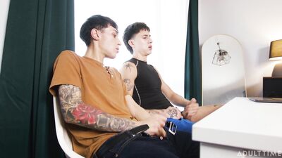 Dude, Technically The Chatbot Wants Us To BOTH Jerk Off! - Angel Elias & Dante Snoww - gay porn