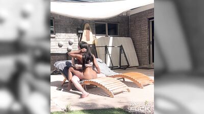 HotGuysFuck - Neighbors Get a Free Show - Trey Beacher Fucks Allison Lox in The Backyard