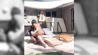 HotGuysFuck - Neighbors Get a Free Show - Trey Beacher Fucks Allison Lox in The Backyard