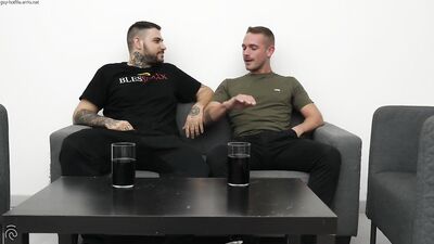 friends watching football - gay porn