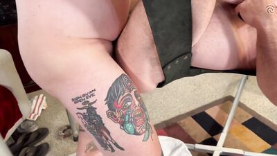 Fucking bubbas sloppy hole on a sling - gay porn