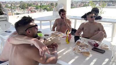 Barbecue Between Six Friends