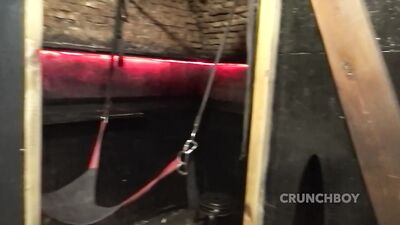 CrunchBoy - Ares & Dmitry Preysler - Ares fucked on the sling of the Attackbar by a muscular guy