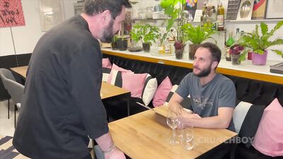 Stephane Crunch & Rod Attitudes - Hot Bottom from Lyon Fucked by Horny Waiter