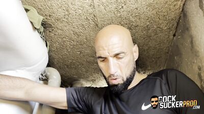Shelam XXL & Cocksucker - Beur Cocksucker sucks a big Arab cock in a 93 building