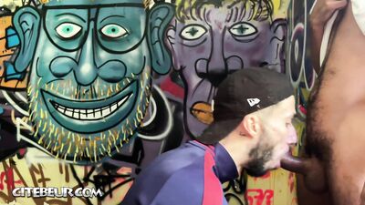 Akim la Matraque & Cocksucker - CockSucker Worships a Hooded Arab Guy in a Project Warehouse