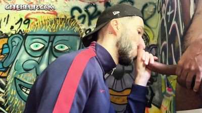 Akim la Matraque & Cocksucker - CockSucker Worships a Hooded Arab Guy in a Project Warehouse