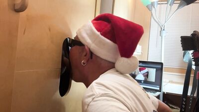 Gloryhole Hookups - Latino Gets His Dick Sucked - gay porn