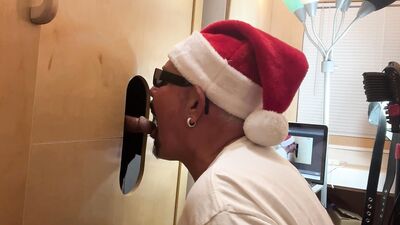Gloryhole Hookups - Latino Gets His Dick Sucked - gay porn