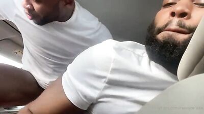 Two Naughty Black Guys Are Having Raw Sex in the Car - gay porn