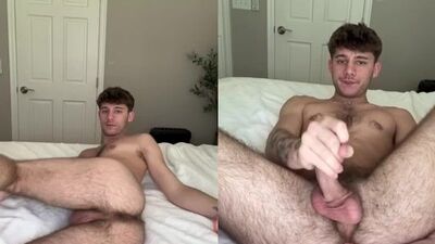 Dex Devall showing off my ass and feet while I jerk off and cum on myself - gay porn