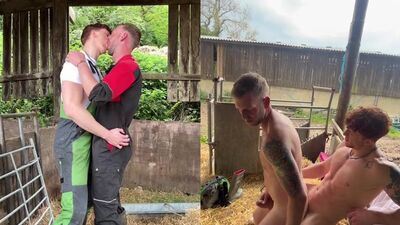 Nero Jones and Farmer Sam - fuck in the hay barn - gay porn